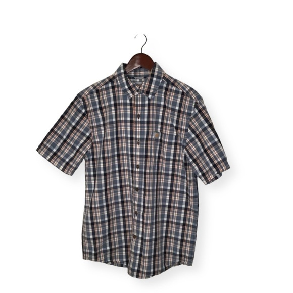 CARHARTT Essential Short Sleeve Plaid Shirt. - Picture 1 of 13